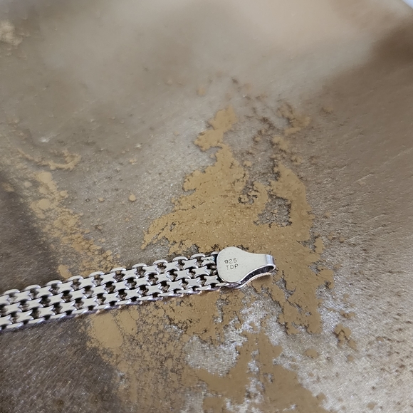 Vintage Italian Sterling Silver Mesh Brick Link Bracelet - Picture 5 of 6